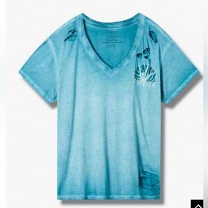 Torrid Love Forever Relaxed Fit
Signature Jersey V-Neck Destructed Tee